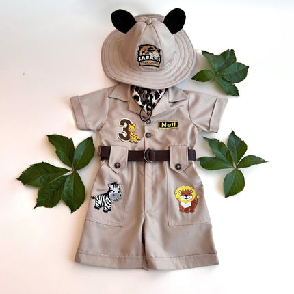 Personalized Safari Outfit for Baby & Toddler - Mickey Mouse Inspired Safari Outfit - Wild One Birthday Safari Outfit - Halloween Costume