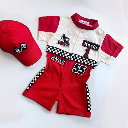 Fast One Birthday Suit - Race Car Birthday Toddler Costume - Kids Racing Jumpsuit - Baby Boy Gift - Halloween Costume