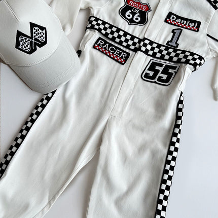 Fast One Birthday Suit - Race Car Birthday Toddler Costume - Kids Racing Jumpsuit - Baby Boy Gift - Halloween Costume