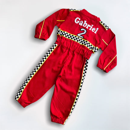 Fast One Birthday Suit - Race Car Birthday Toddler Costume - Kids Racing Jumpsuit - Baby Boy Gift - Halloween Costume