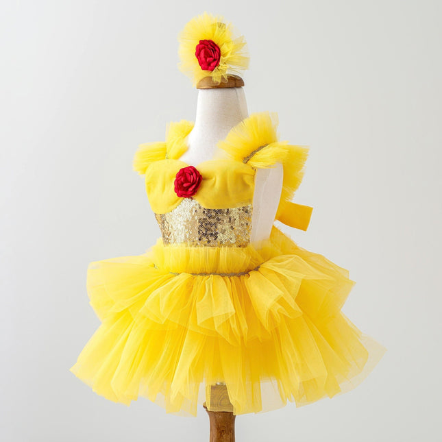 Yellow Princess Dress for Babies & Toddlers | Girl’s Tutu Dress | Toddler Princess Costume | Birthday Tutu Dress | Halloween Costume