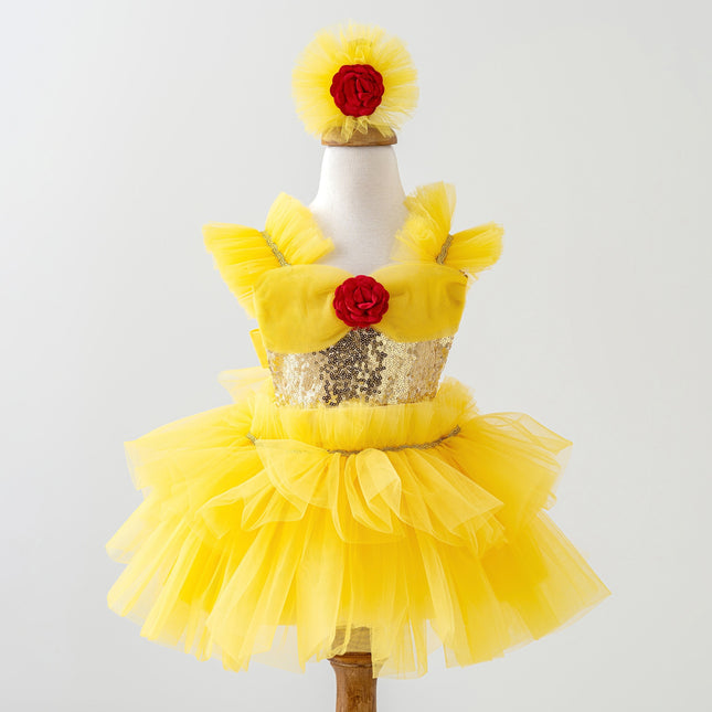 Yellow Princess Dress for Babies & Toddlers | Girl’s Tutu Dress | Toddler Princess Costume | Birthday Tutu Dress | Halloween Costume