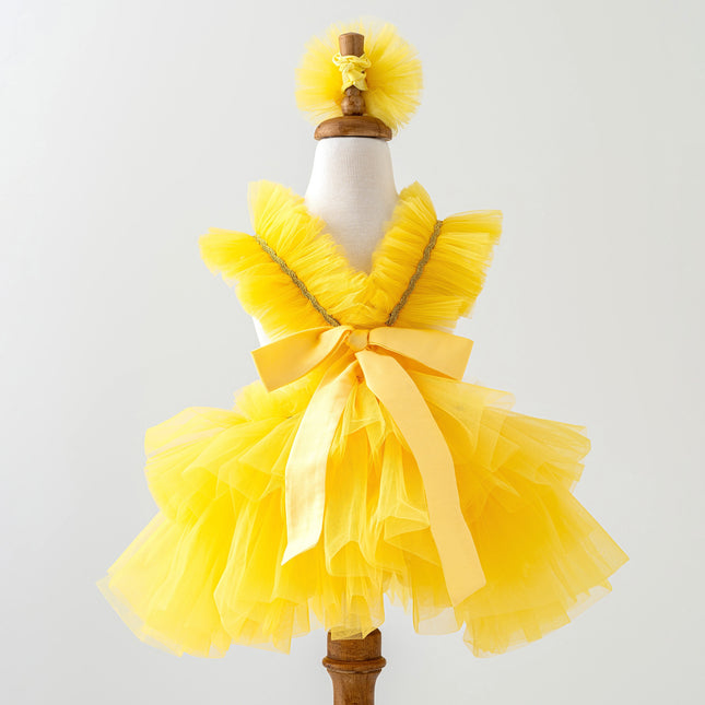 Yellow Princess Dress for Babies & Toddlers | Girl’s Tutu Dress | Toddler Princess Costume | Birthday Tutu Dress | Halloween Costume