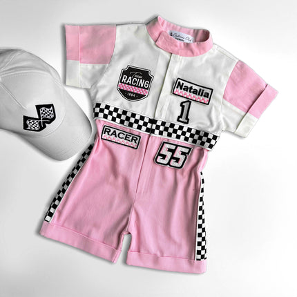 Fast One Birthday Suit - Race Car Birthday Toddler Costume - Kids Racing Jumpsuit - Baby Girl Gift - Halloween Costume