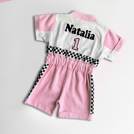 Fast One Birthday Suit - Race Car Birthday Toddler Costume - Kids Racing Jumpsuit - Baby Girl Gift - Halloween Costume