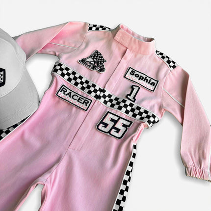 Fast One Birthday Suit - Race Car Birthday Toddler Costume - Kids Racing Jumpsuit - Baby Girl Gift - Halloween Costume