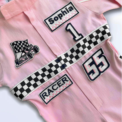 Fast One Birthday Suit - Race Car Birthday Toddler Costume - Kids Racing Jumpsuit - Baby Girl Gift - Halloween Costume