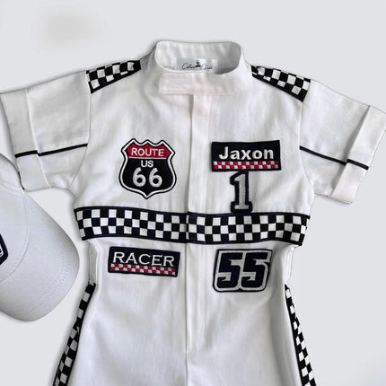 Fast One Birthday Suit - Race Car Birthday Toddler Costume - Kids Racing Jumpsuit - Baby Boy Gift - Halloween Costume