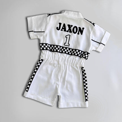 Fast One Birthday Suit - Race Car Birthday Toddler Costume - Kids Racing Jumpsuit - Baby Boy Gift - Halloween Costume