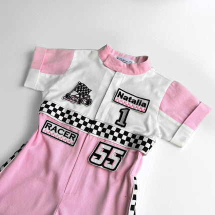 Fast One Birthday Suit - Race Car Birthday Toddler Costume - Kids Racing Jumpsuit - Baby Girl Gift - Halloween Costume