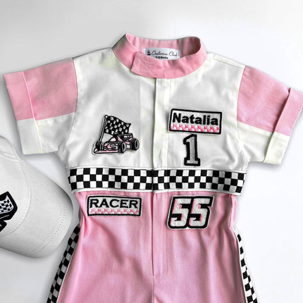 Fast One Birthday Suit - Race Car Birthday Toddler Costume - Kids Racing Jumpsuit - Baby Girl Gift - Halloween Costume