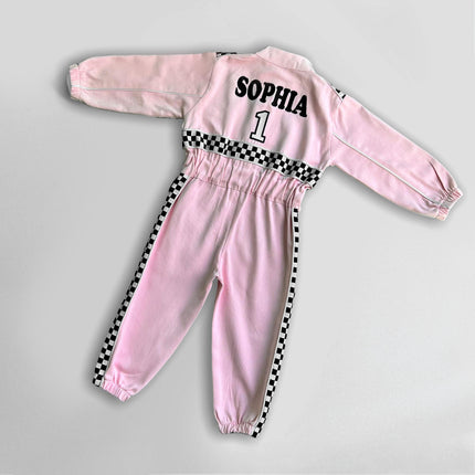 Fast One Birthday Suit - Race Car Birthday Toddler Costume - Kids Racing Jumpsuit - Baby Girl Gift - Halloween Costume