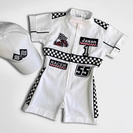 Fast One Birthday Suit - Race Car Birthday Toddler Costume - Kids Racing Jumpsuit - Baby Boy Gift - Halloween Costume