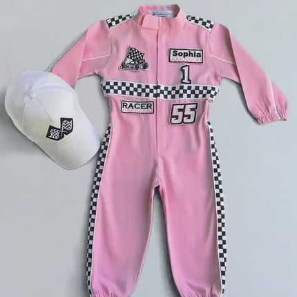 Fast One Birthday Suit - Race Car Birthday Toddler Costume - Kids Racing Jumpsuit - Baby Girl Gift - Halloween Costume