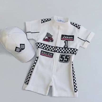 Fast One Birthday Suit - Race Car Birthday Toddler Costume - Kids Racing Jumpsuit - Baby Boy Gift - Halloween Costume