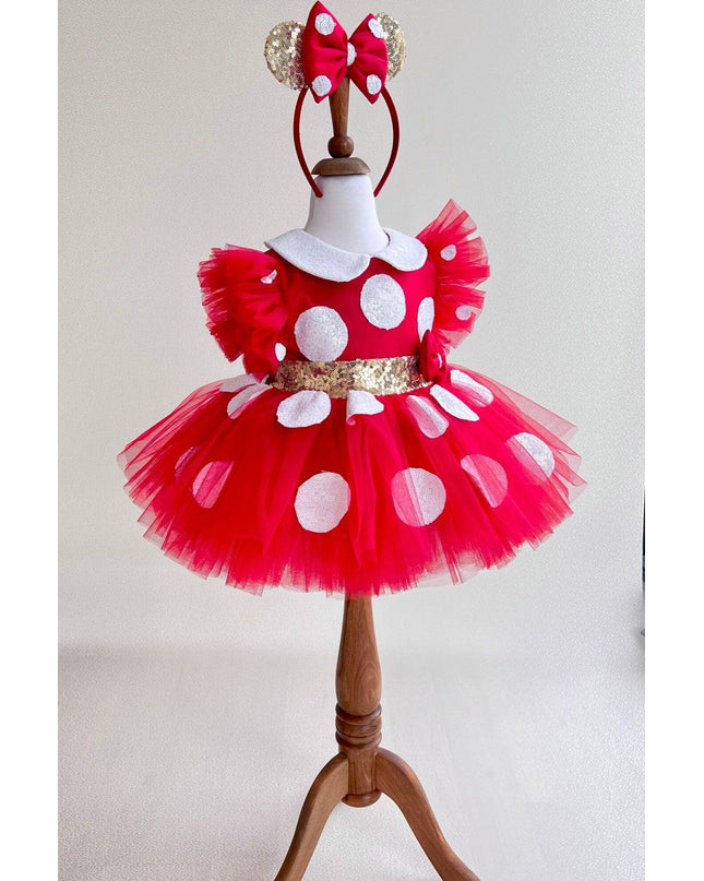 Red & Gold Minnie Mouse Costume by Costumes Club. SKUs: 96092133413118, 96127745883768, 96256458201833, 96382424926969, 96462464164029, 96531884087503, 96620327448588, 96710688060465, 96889847872096, 96941534776568