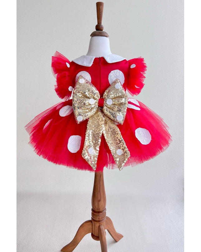 Red & Gold Minnie Mouse Costume by Costumes Club. SKUs: 96092133413118, 96127745883768, 96256458201833, 96382424926969, 96462464164029, 96531884087503, 96620327448588, 96710688060465, 96889847872096, 96941534776568