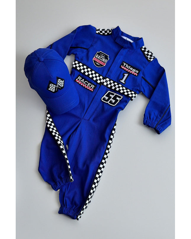 Dark Blue Racer Suit by Costumes Club. SKUs: 20033943608576, 20111973578458, 20207037250430, 20335546259133, 20476500028891
